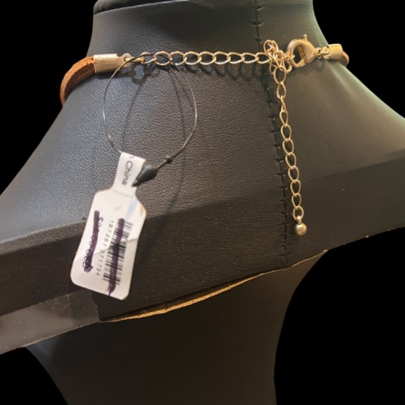 Free People Shell and Leather Bolero Layered Necklace NWT - Picture 4 of 4